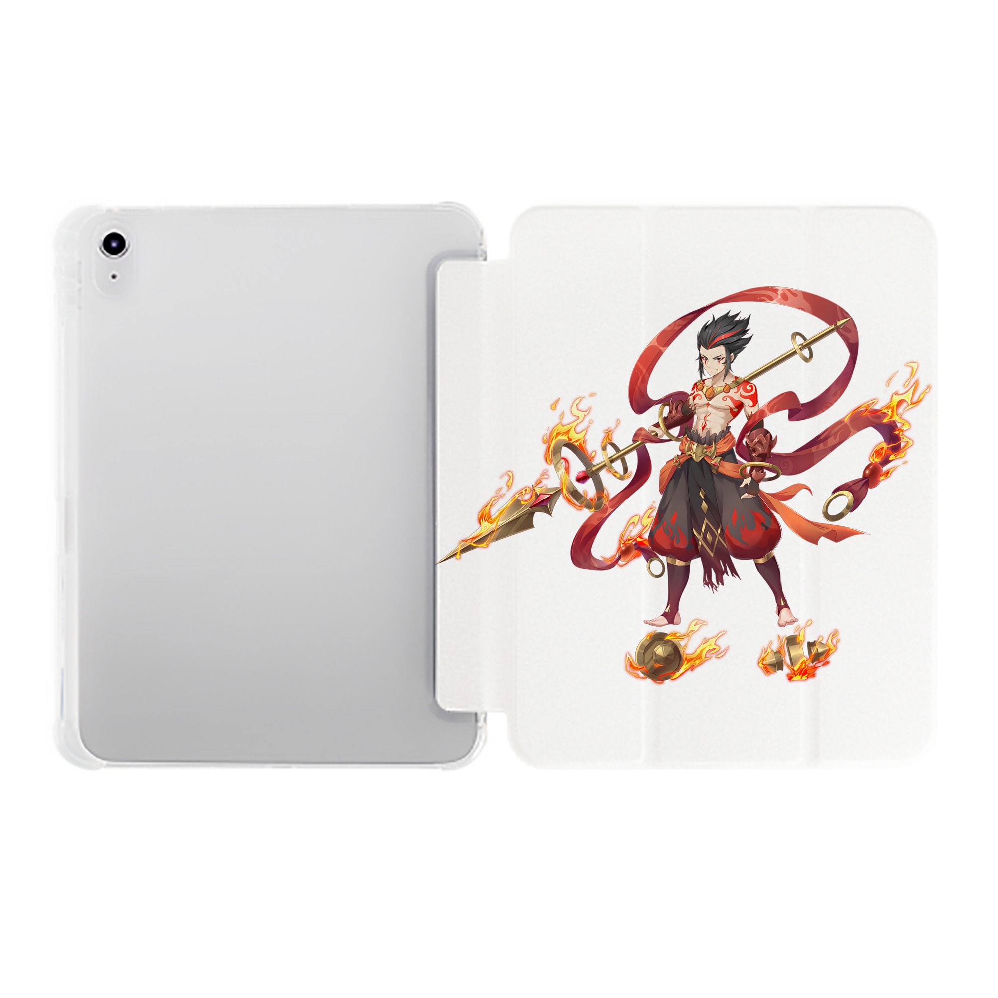 （画像用） Ne Zha 2 ナタ 魔童の大暴れ IPad ケース ペン収納付き 三つ折りスタンド PUレザー×シリコン 対応機種9.5/10.5/10.9インチ